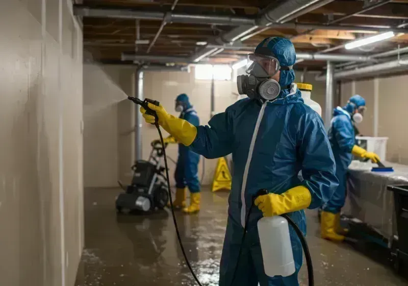 Basement Sanitization and Antimicrobial Treatment process in Blissfield, MI